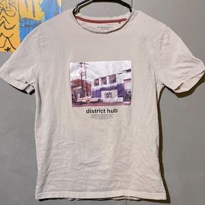 Vintage denim & flower tee